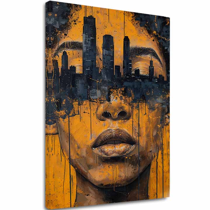Η εικόνα στον καμβά City in Heads - Art Motif - εικόνα 2