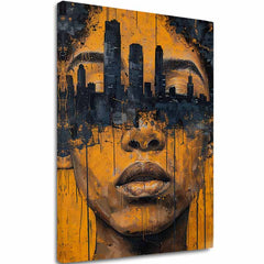 Η εικόνα στον καμβά City in Heads - Art Motif - εικόνα 2