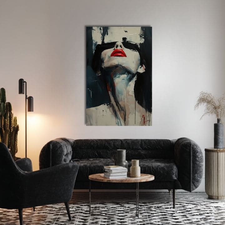 Η εικόνα στον καμβά Red Lips - Dramatic Design - εικόνα 3