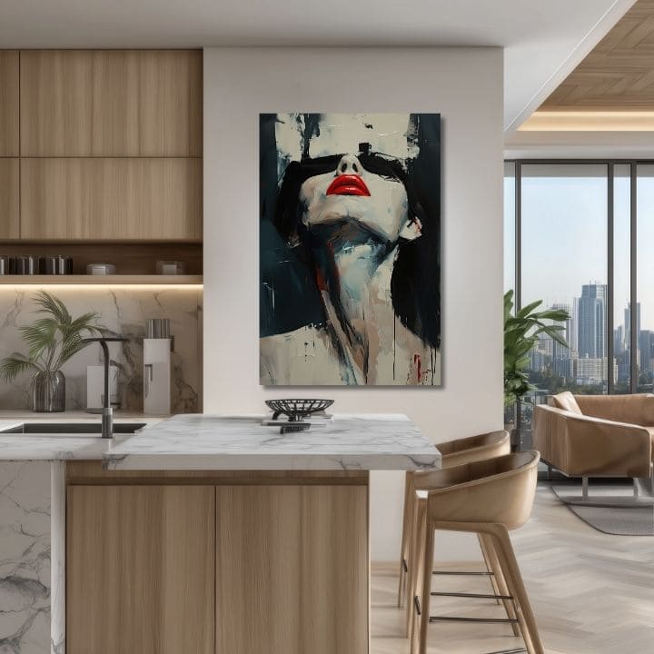 Η εικόνα στον καμβά Red Lips - Dramatic Design - εικόνα 4