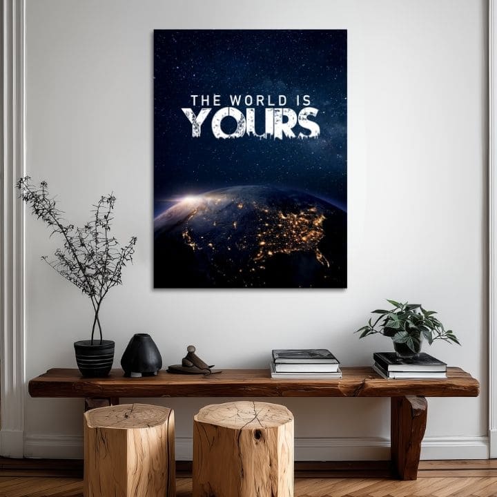 Η εικόνα σε καμβά THE WORLD IS YOURS - Εμπνευσμένη Διακόσμηση - εικόνα 3