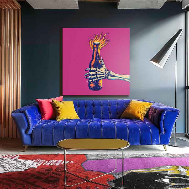 Εικόνα BURNING BOTTLE | Ιταλικός καμβάς | διαφορετικές διαστάσεις