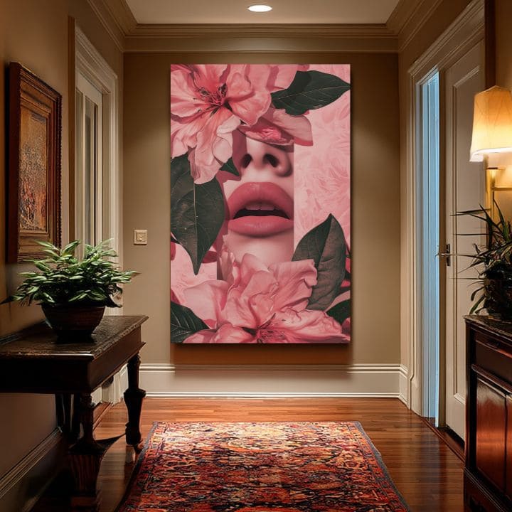 Εικόνα FLORAL LIPS | Ιταλικός καμβάς - εικόνα 3