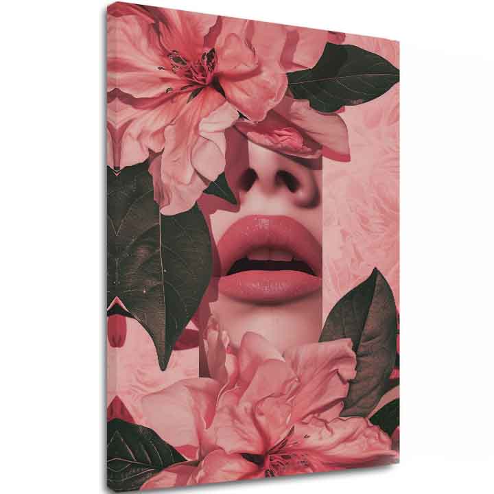 Εικόνα FLORAL LIPS | Ιταλικός καμβάς - εικόνα 2