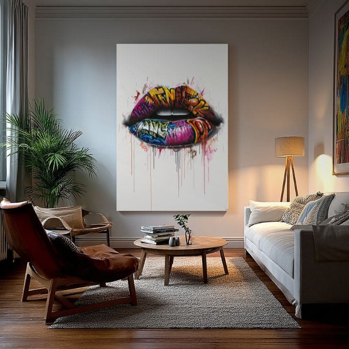Εικόνα GRAFFITI LIPS | Ιταλικός καμβάς