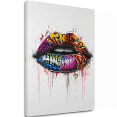 Εικόνα GRAFFITI LIPS | Ιταλικός καμβάς - εικόνα 2