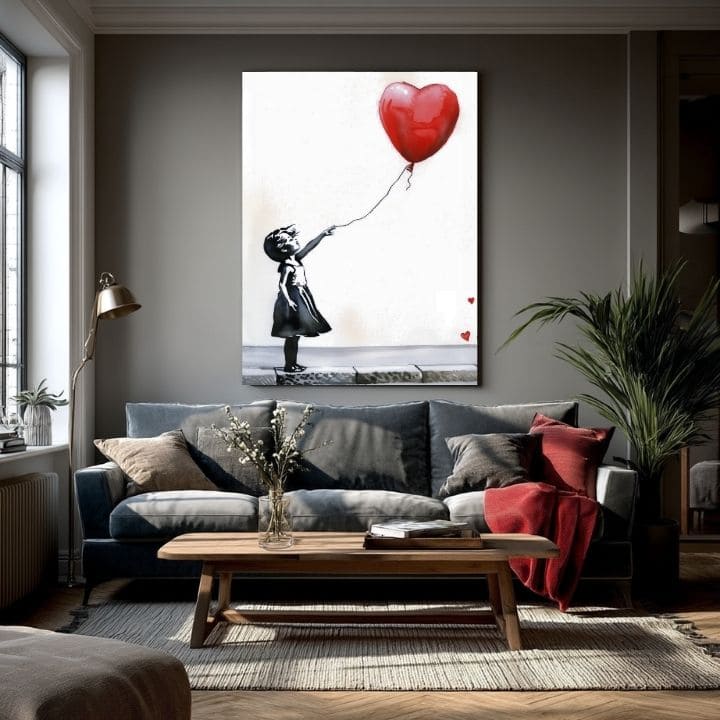 Εικόνα HEART BALLOON GIRL | Ιταλικός καμβάς