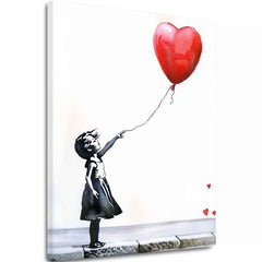 Εικόνα HEART BALLOON GIRL | Ιταλικός καμβάς - εικόνα 2