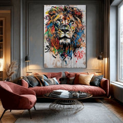 Εικόνα GRAFFITI LION | Ιταλικός καμβάς - εικόνα 3