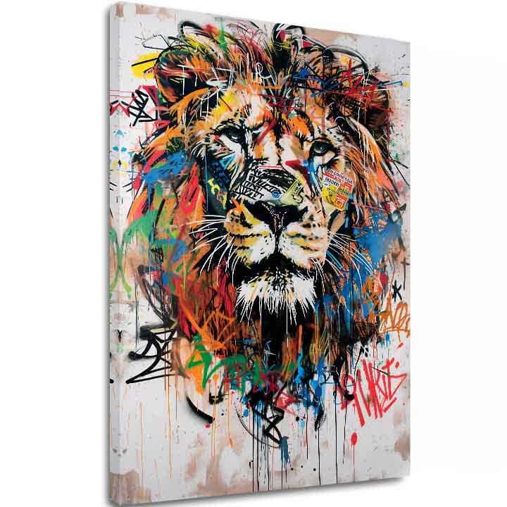 Εικόνα GRAFFITI LION | Ιταλικός καμβάς - εικόνα 2