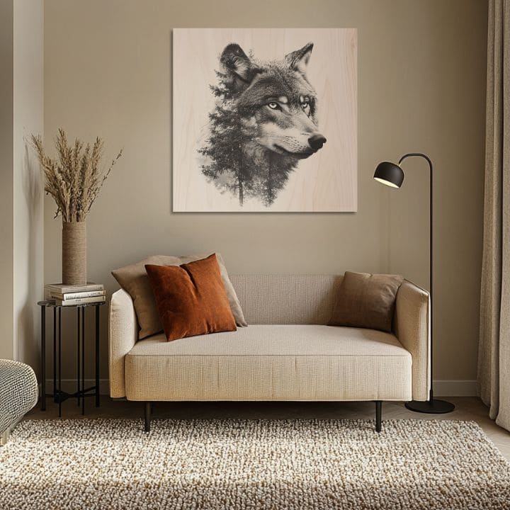 Ξύλινη ζωγραφική Varg - Πνεύμα της σκανδιναβικής ερημιάς