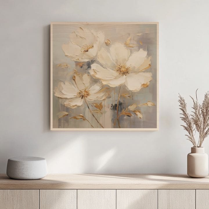 Ξύλινη ζωγραφική - Ανθισμένος σκανδιναβικός κήπος