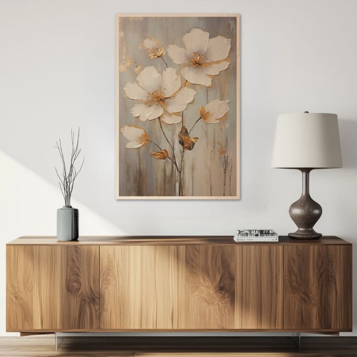 Ξύλινη ζωγραφική - Σκανδιναβικά λουλούδια λιβαδιού