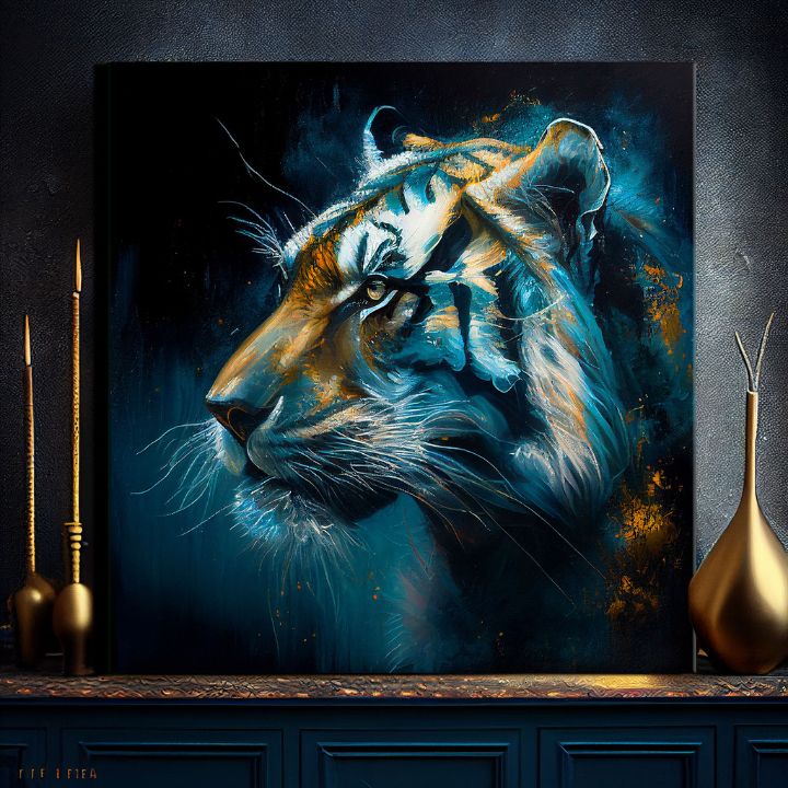 Διακοσμητική ζωγραφική σε καμβά - PREMIUM ART - Tiger's Mighty Spirit