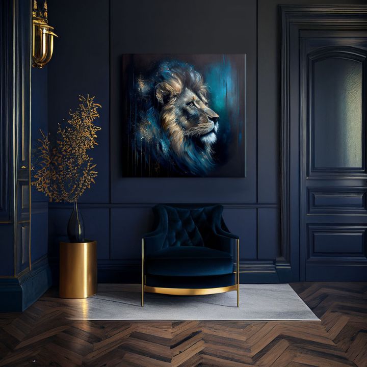 Διακοσμητική ζωγραφική σε καμβά - PREMIUM ART - Lion's Strength and Grace - εικόνα 3