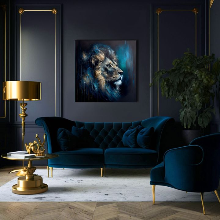 Διακοσμητική ζωγραφική σε καμβά - PREMIUM ART - Lion's Strength and Grace - εικόνα 4