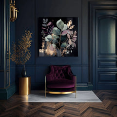 Μοντέρνα έργα ζωγραφικής σε καμβά - JUNGLE'S EMERALD SYMPHONY 80x80 cm