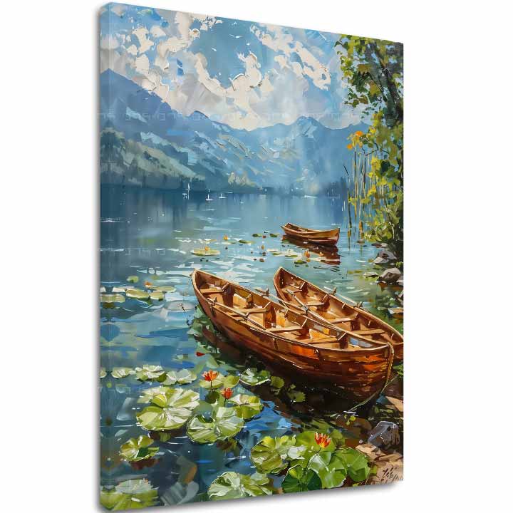 Τοπίο σε καμβά ζωγραφική Ρομαντισμός σε ένα ζευγάρι | Ακρυλικό λεπτομέρειες