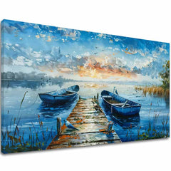 Τοπίο σε καμβά Ρομαντικό ηλιοβασίλεμα | Ακρυλικό λεπτομέρειες