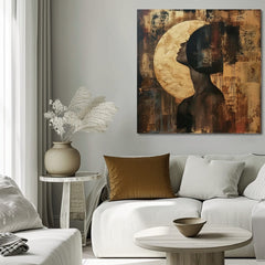 Κομψή εικόνα μιας γυναίκας Αντανάκλαση της Σελήνης