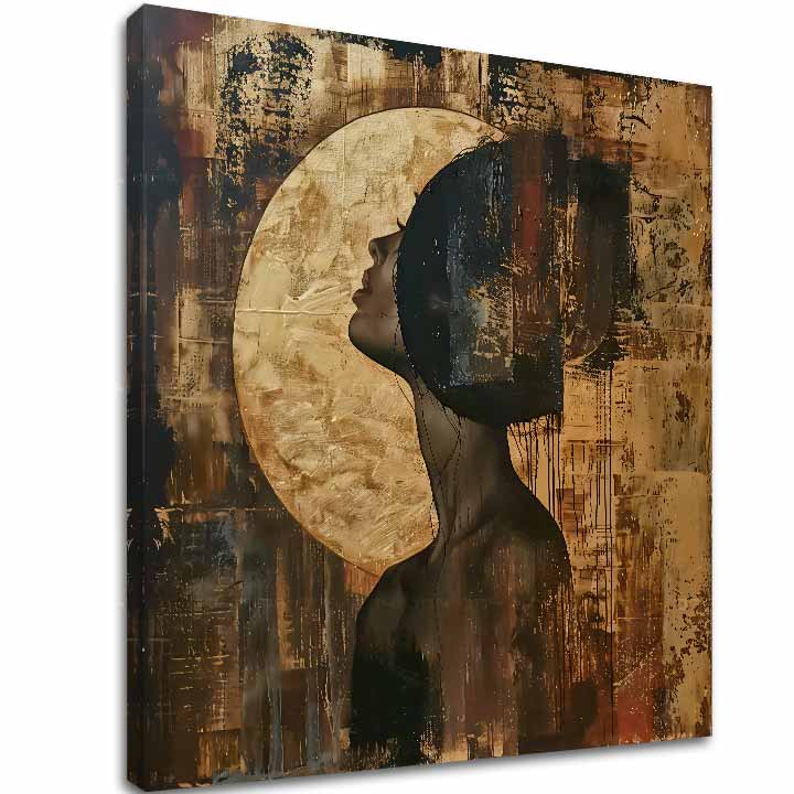 Κομψή εικόνα μιας γυναίκας Αντανάκλαση της Σελήνης