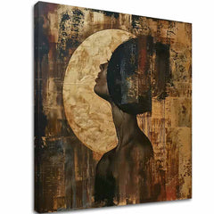 Κομψή εικόνα μιας γυναίκας Αντανάκλαση της Σελήνης