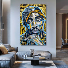 Image Tupac Shakur - Χρυσοί τόνοι της ραπ | 100% αυθεντικό ακρυλικό ζωγραφισμένο
