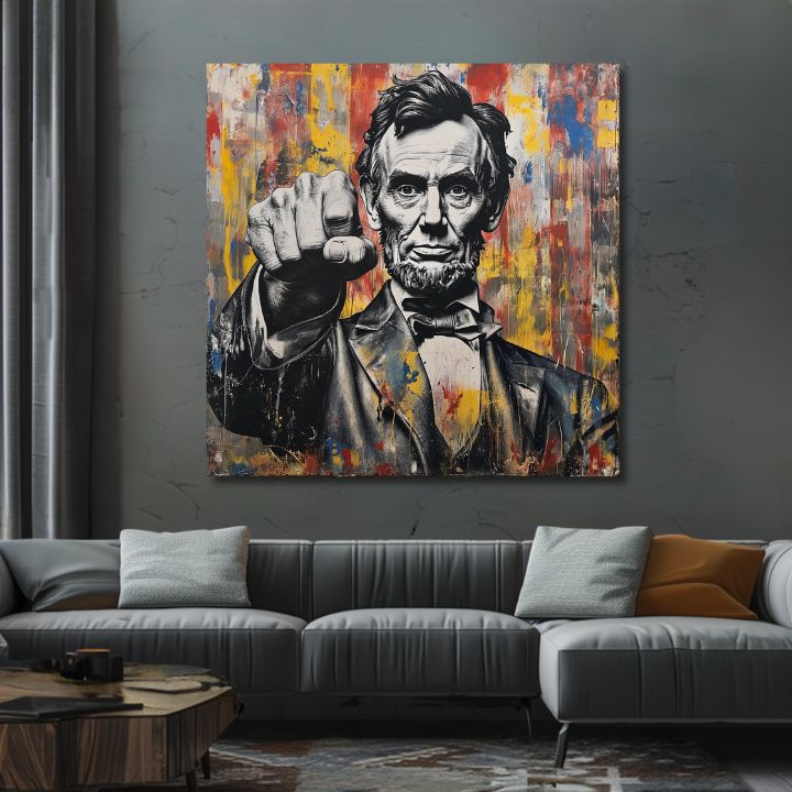 Εικόνα ABRAHAM LINCOLN - Η δύναμη της ιστορίας | φινιρισμένο στο χέρι του καλλιτέχνη