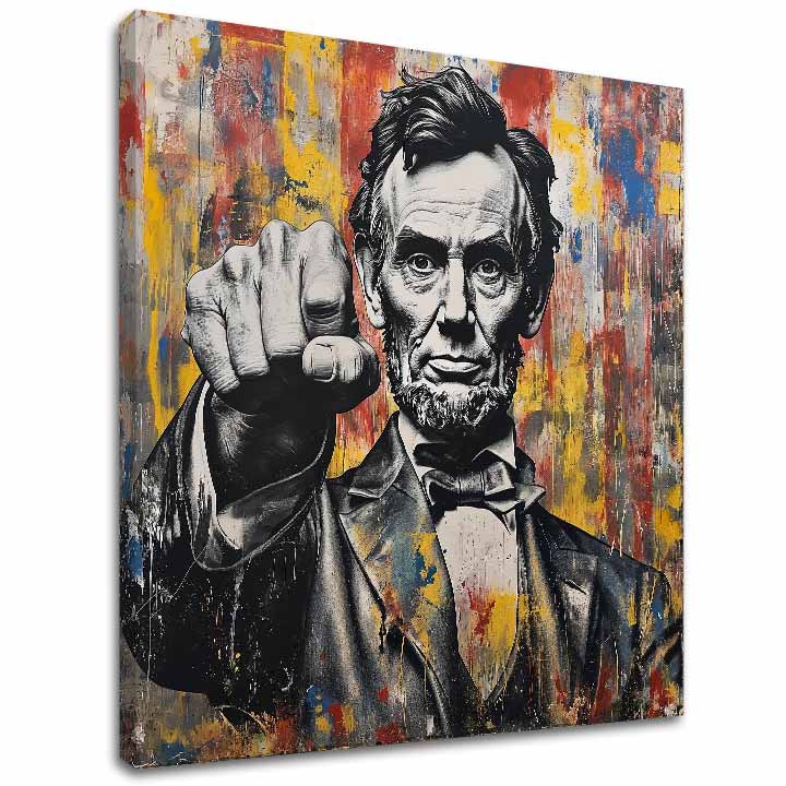 Εικόνα ABRAHAM LINCOLN - Η δύναμη της ιστορίας | φινιρισμένο στο χέρι του καλλιτέχνη - εικόνα 2