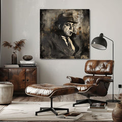 Εικόνα AL CAPONE - Καπνός και δύναμη | 100% πρωτότυπο ακρυλικό ζωγραφισμένο