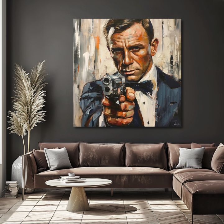 Πίνακας του James Bond - Επικίνδυνη Κομψότητα | 100% πρωτότυπος πίνακας με ακρυλικά
