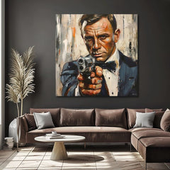 Πίνακας του James Bond - Επικίνδυνη Κομψότητα | 100% πρωτότυπος πίνακας με ακρυλικά