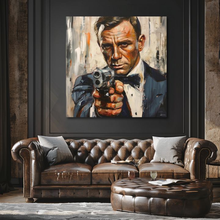 Πίνακας του James Bond - Επικίνδυνη Κομψότητα | 100% πρωτότυπος πίνακας με ακρυλικά