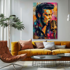 Εικόνα ELVIS PRESLEY - Χρυσή φωνή του rock'n'roll | φινιρισμένο στο χέρι του καλλιτέχνη - εικόνα 3