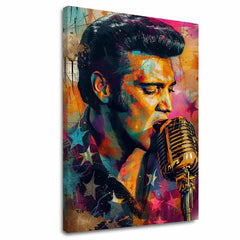 Εικόνα ELVIS PRESLEY - Χρυσή φωνή του rock'n'roll | φινιρισμένο στο χέρι του καλλιτέχνη - εικόνα 2