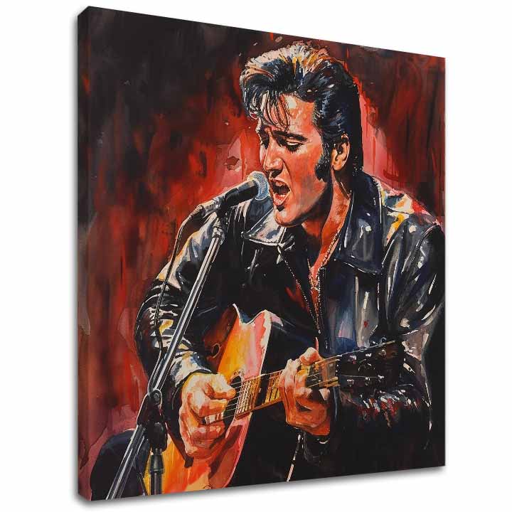 Εικόνα ELVIS PRESLEY - Εικόνα στη σκηνή | φινιρισμένο στο χέρι του καλλιτέχνη - εικόνα 2