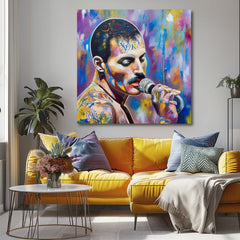 Freddie Mercury - Ο θρύλος στο προσκήνιο | 100% πρωτότυπος πίνακας με ακρυλικό