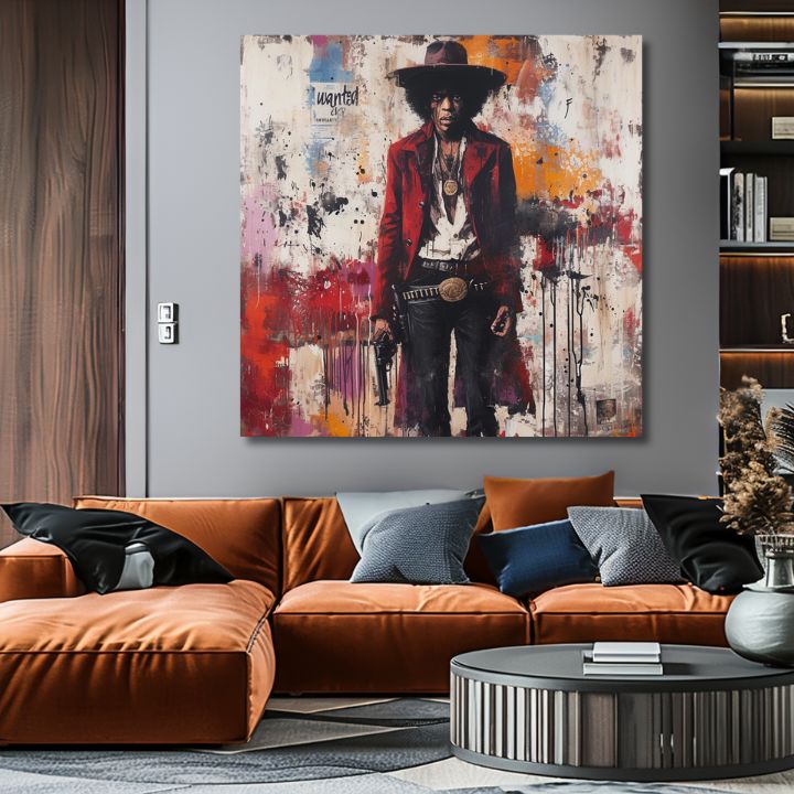 Εικόνα JIMI HENDRIX - Άγρια Δύση σε ακρυλικό | 100% πρωτότυπο ζωγραφισμένο ακρυλικό