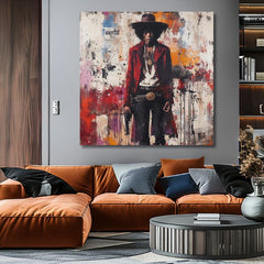 Εικόνα JIMI HENDRIX - Άγρια Δύση σε ακρυλικό | 100% πρωτότυπο ζωγραφισμένο ακρυλικό