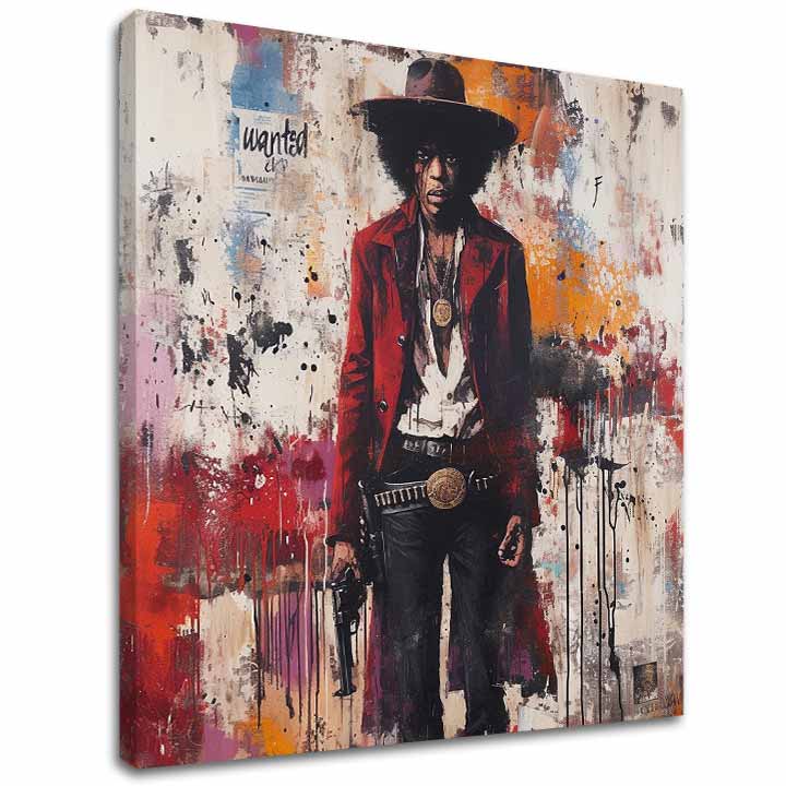 Πίνακας με τον Jimi Hendrix - Άγρια Δύση σε ακρυλικό | 100% πρωτότυπο ζωγραφισμένο με ακρυλικό