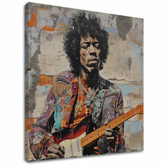 Πίνακας ζωγραφικής Jimi Hendrix - Ποίηση με κιθάρα | 100% πρωτότυπος πίνακας με ακρυλικά
