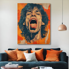 Εικόνα MICK JAGGER - Η δύναμη της ροκ σκηνής | 100% αυθεντικό ακρυλικό ζωγραφισμένο