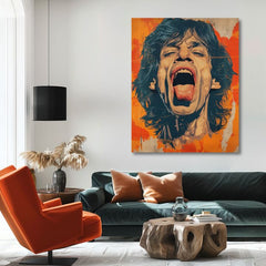 Εικόνα MICK JAGGER - Η δύναμη της ροκ σκηνής | 100% αυθεντικό ακρυλικό ζωγραφισμένο