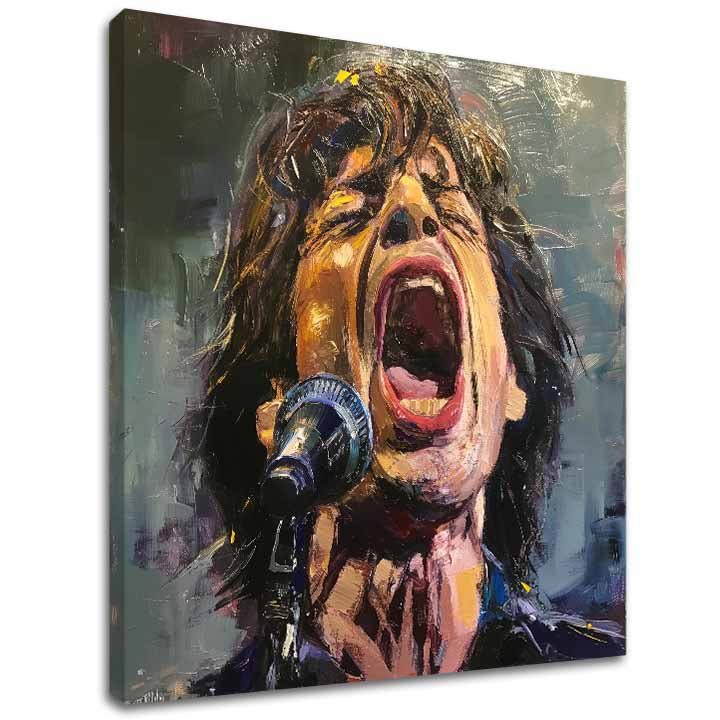 Πίνακας Mick Jagger - Ο θρύλος στη σκηνή | 100% πρωτότυπος πίνακας με ακρυλικά