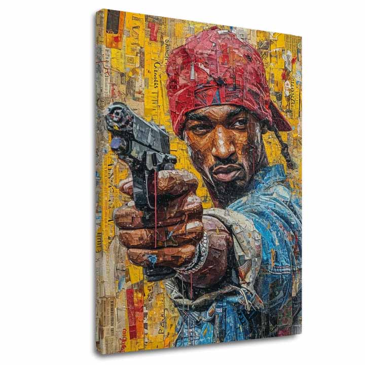Tupac Shakur - Πίνακας με τον Rap Gangster | 100% πρωτότυπος πίνακας με ακρυλικά