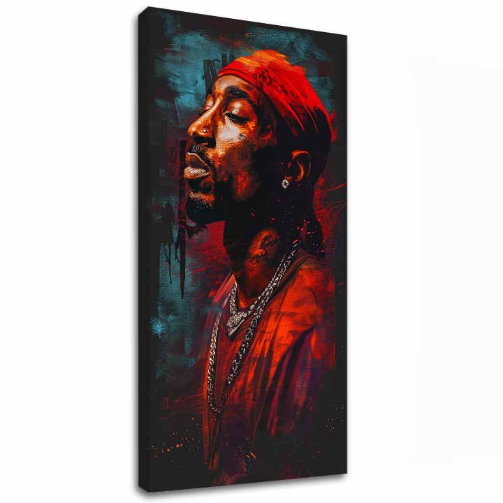 Εικόνα TUPAC SHAKUR - Εικόνα πίσω από το μικρόφωνο | φινιρισμένο στο χέρι του καλλιτέχνη - εικόνα 2