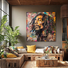 Ζωγραφική Bob Marley - Καλλιτέχνης Reggae | 100% πρωτότυπος πίνακας με ακρυλικά