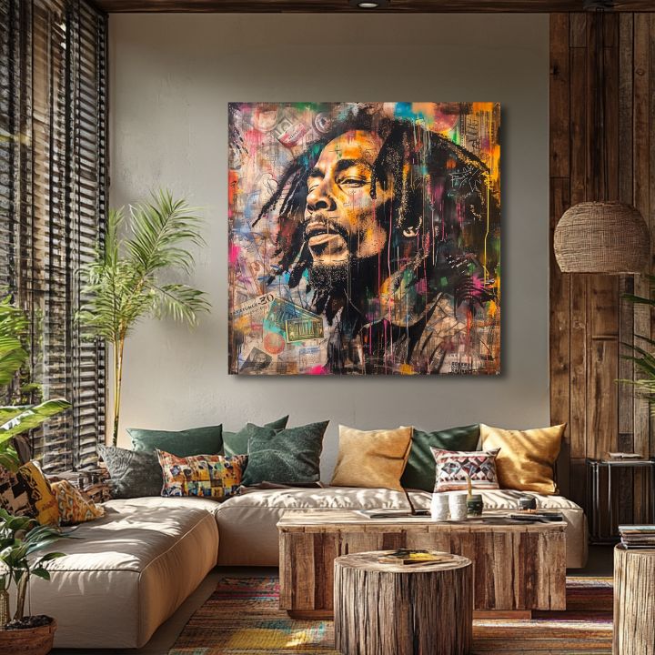 Ζωγραφική Bob Marley - Καλλιτέχνης Reggae | 100% πρωτότυπος πίνακας με ακρυλικά