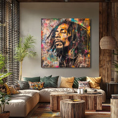 Ζωγραφική Bob Marley - Καλλιτέχνης Reggae | 100% πρωτότυπος πίνακας με ακρυλικά