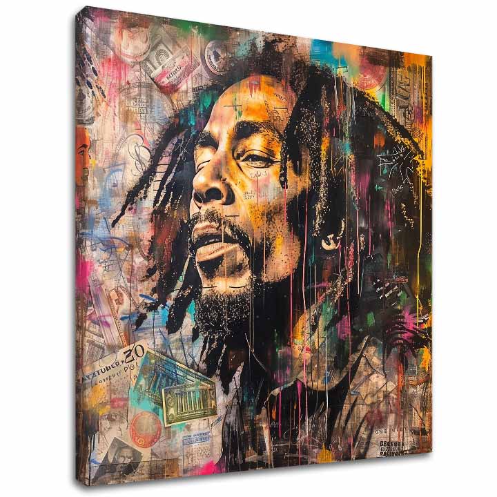 Ζωγραφική Bob Marley - Καλλιτέχνης Reggae | 100% πρωτότυπος πίνακας με ακρυλικά